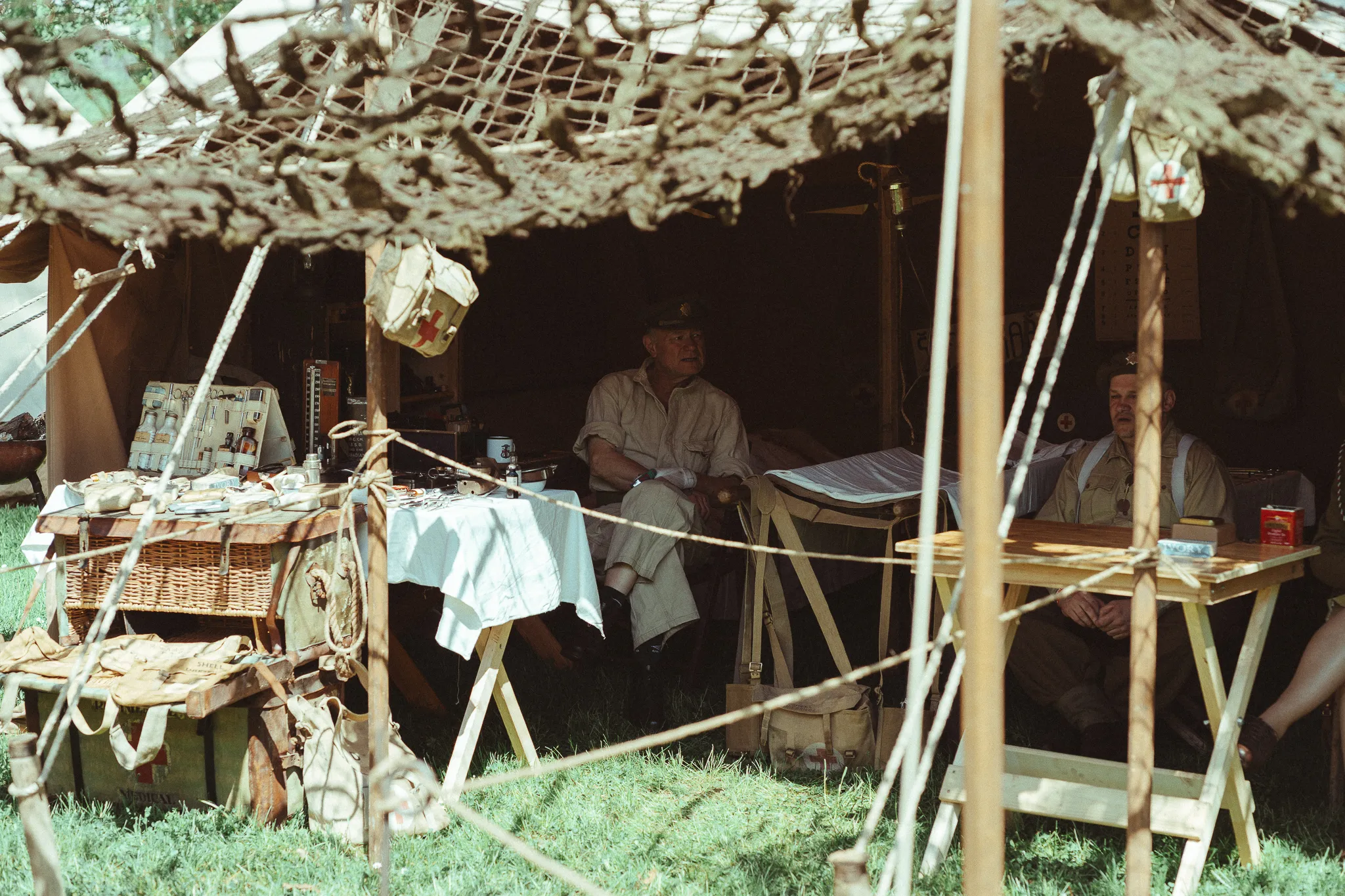 Dobový vojenský kemp 16. obrněné divize americké armády na oslavách osvobození Plzně.